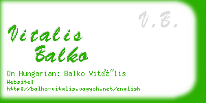 vitalis balko business card